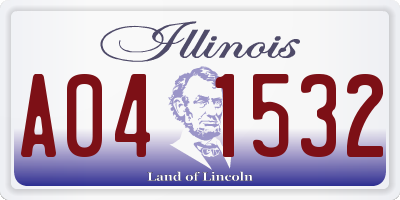 IL license plate A041532