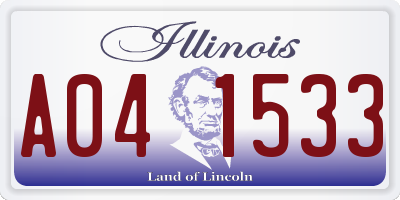 IL license plate A041533