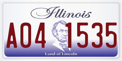 IL license plate A041535