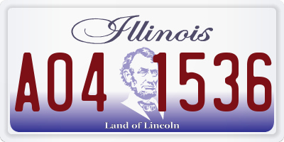 IL license plate A041536