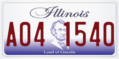 IL license plate A041540