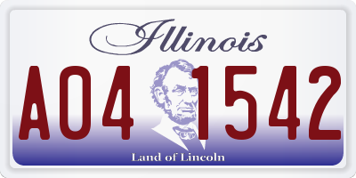 IL license plate A041542