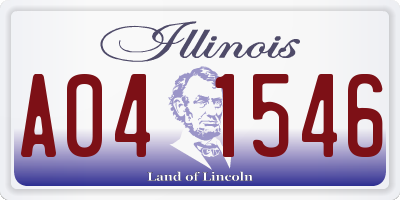 IL license plate A041546