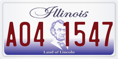 IL license plate A041547