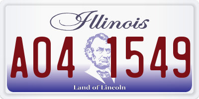 IL license plate A041549