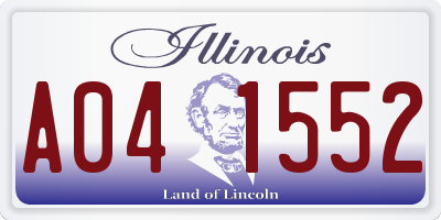 IL license plate A041552