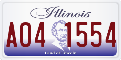 IL license plate A041554