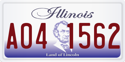 IL license plate A041562