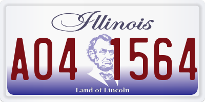 IL license plate A041564