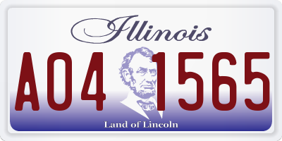 IL license plate A041565