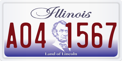 IL license plate A041567
