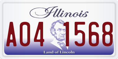 IL license plate A041568