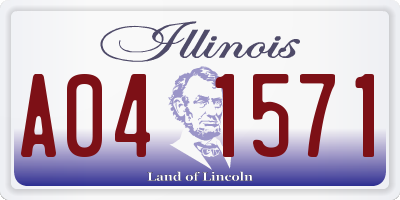 IL license plate A041571