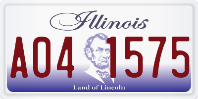 IL license plate A041575