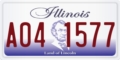 IL license plate A041577