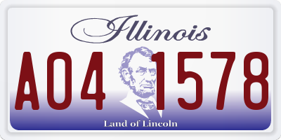 IL license plate A041578