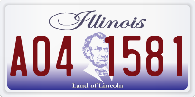 IL license plate A041581