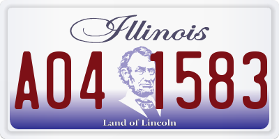 IL license plate A041583