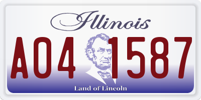 IL license plate A041587