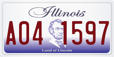 IL license plate A041597