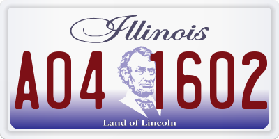IL license plate A041602