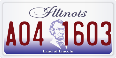 IL license plate A041603
