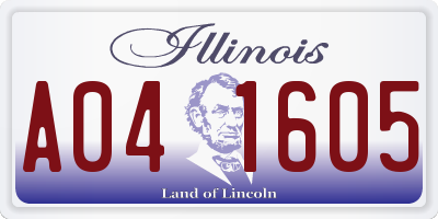 IL license plate A041605