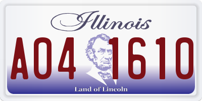IL license plate A041610