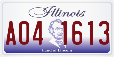 IL license plate A041613