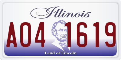 IL license plate A041619