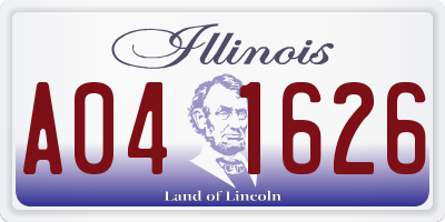 IL license plate A041626