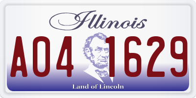 IL license plate A041629
