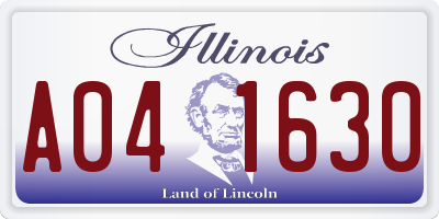 IL license plate A041630