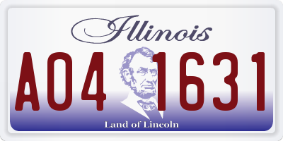IL license plate A041631