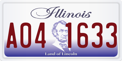 IL license plate A041633