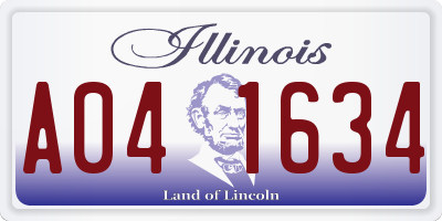 IL license plate A041634