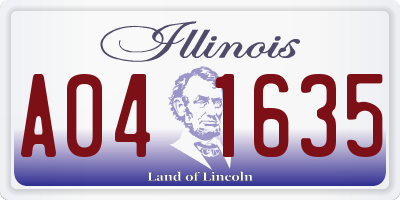 IL license plate A041635