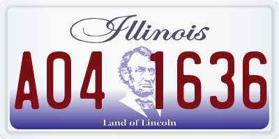 IL license plate A041636