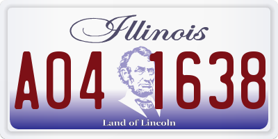 IL license plate A041638