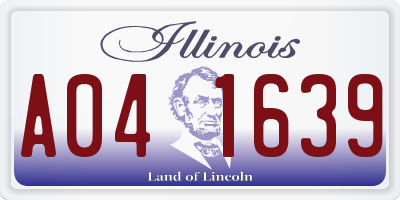 IL license plate A041639