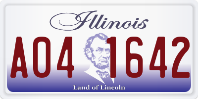 IL license plate A041642