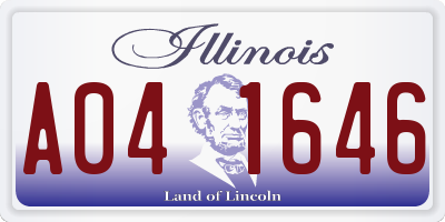 IL license plate A041646