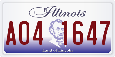 IL license plate A041647