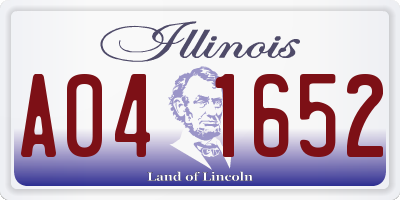IL license plate A041652