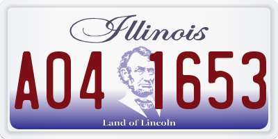 IL license plate A041653