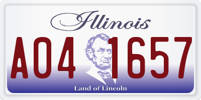 IL license plate A041657