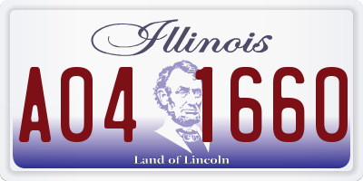 IL license plate A041660