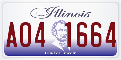 IL license plate A041664