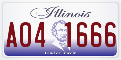 IL license plate A041666