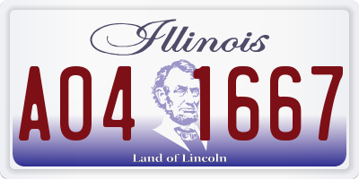 IL license plate A041667